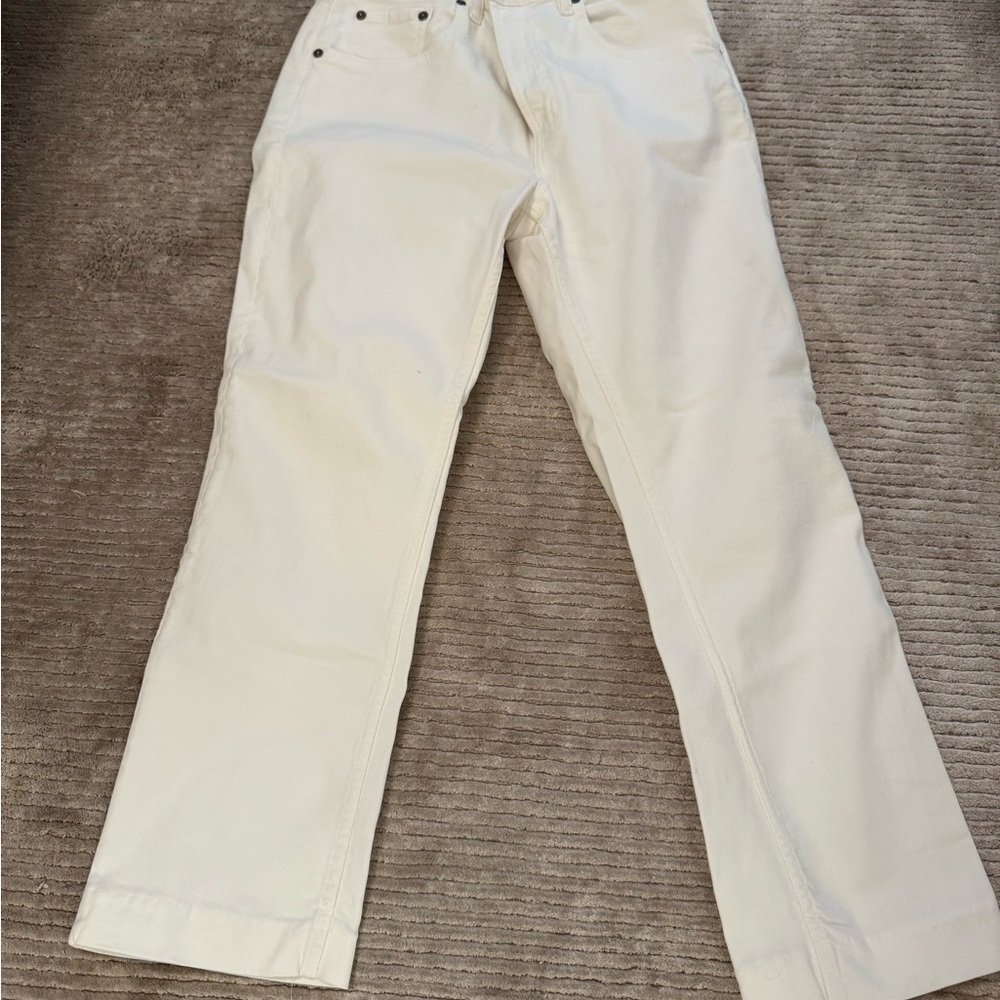 Zara Women’s Off-White Straight cropped Jeans. Like new with tags.